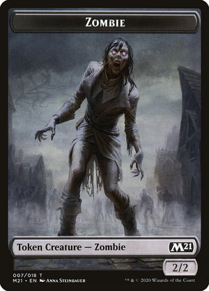 Construct // Zombie Double-sided Token [Core Set 2021 Tokens] - PCA Designer Toys