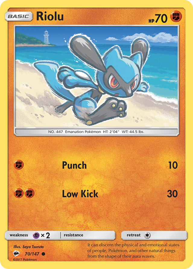Riolu (70/147) [Sun & Moon: Burning Shadows] - PCA Designer Toys
