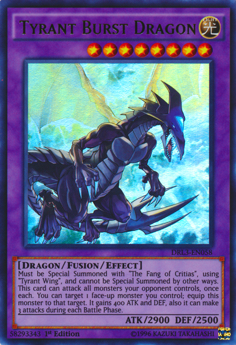 Tyrant Burst Dragon [DRL3-EN058] Ultra Rare - PCA Designer Toys