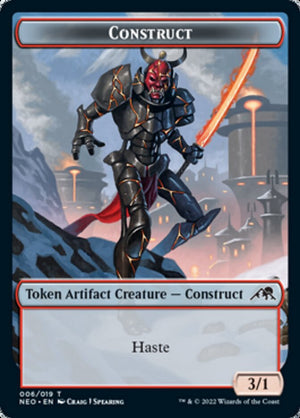 Spirit (002) // Construct (006) Double-sided Token [Kamigawa: Neon Dynasty Tokens]