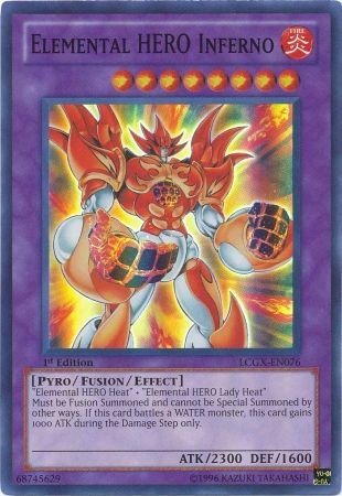 Elemental HERO Inferno [LCGX-EN076] Super Rare - PCA Designer Toys