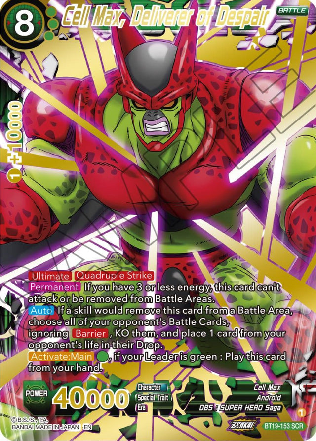 Cell Max, Deliverer of Despair (BT19-153) [Fighter's Ambition] - PCA Designer Toys
