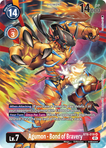Agumon - Bond of Bravery [BT6-018] (Alternate Art) [Double Diamond] - PCA Designer Toys