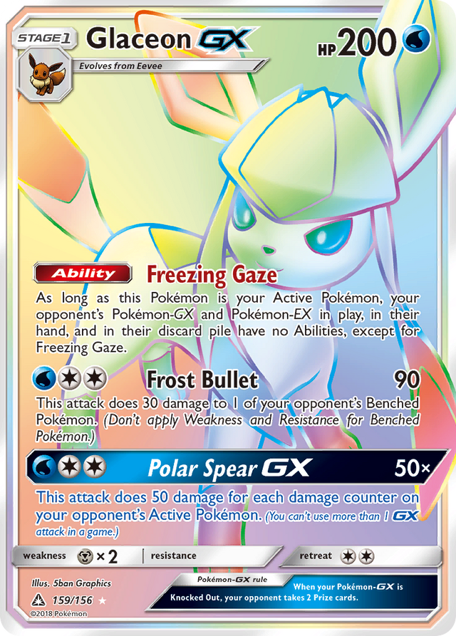 Glaceon GX (159/156) [Sun & Moon: Ultra Prism] - PCA Designer Toys