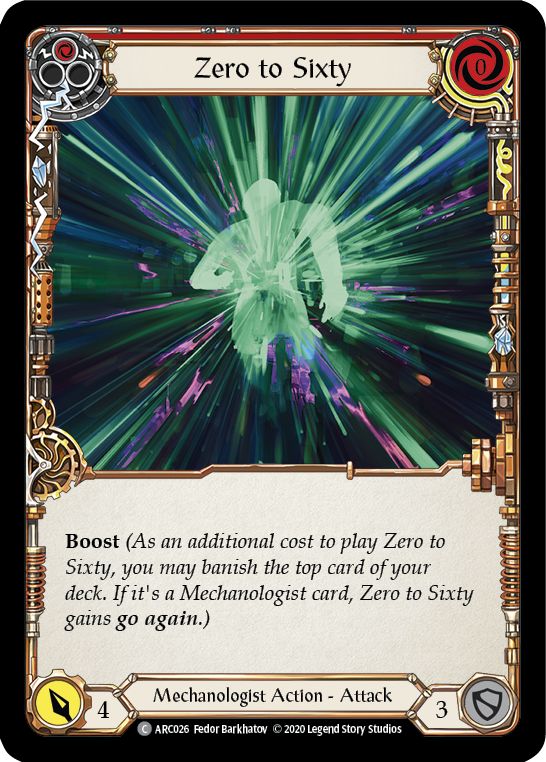Zero to Sixty (Red) [U-ARC026] (Arcane Rising Unlimited)  Unlimited Rainbow Foil - PCA Designer Toys