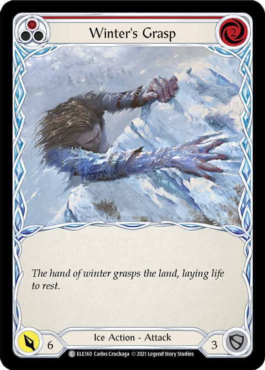 Winter's Grasp (Red) [ELE160] (Tales of Aria)  1st Edition Rainbow Foil - PCA Designer Toys