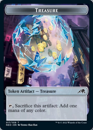 Samurai // Treasure Double-sided Token [Kamigawa: Neon Dynasty Tokens] - PCA Designer Toys