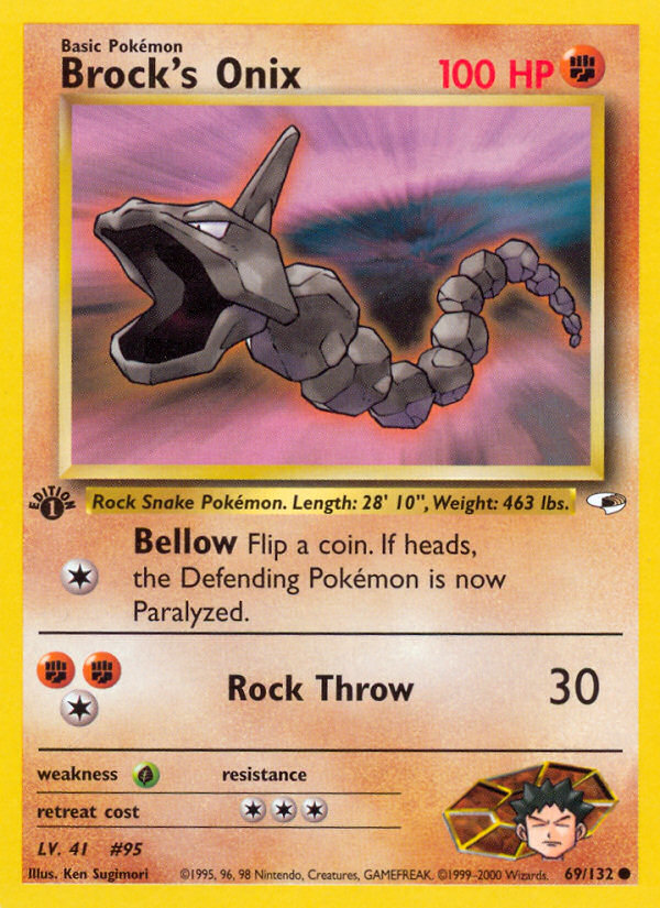 Brock's Onix (69/132) [Gym Heroes 1st Edition] - PCA Designer Toys