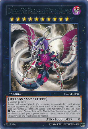 Number C92: Heart-eartH Chaos Dragon [LVAL-EN050] Rare - PCA Designer Toys