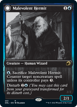 Malevolent Hermit // Benevolent Geist [Innistrad: Double Feature] - PCA Designer Toys