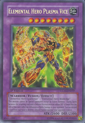 Elemental Hero Plasma Vice [GLAS-EN037] Secret Rare - PCA Designer Toys