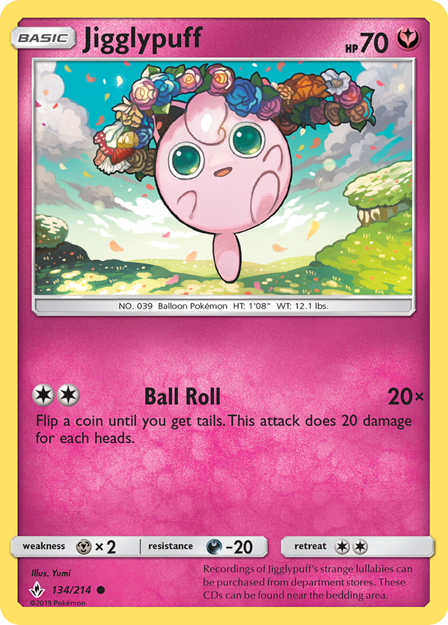 Jigglypuff (134/214) [Sun & Moon: Unbroken Bonds] - PCA Designer Toys