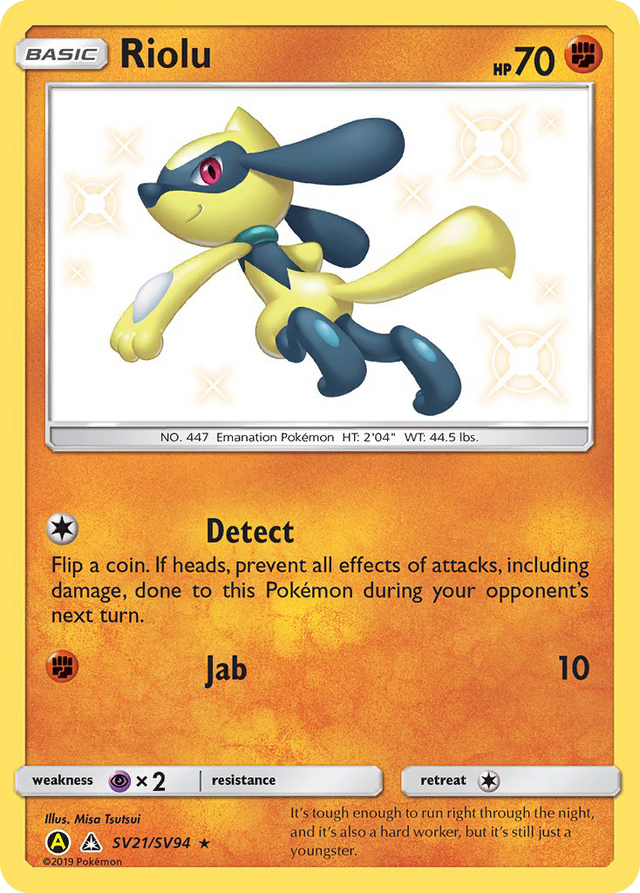 Riolu (SV21/SV94) [Sun & Moon: Hidden Fates - Shiny Vault] - PCA Designer Toys