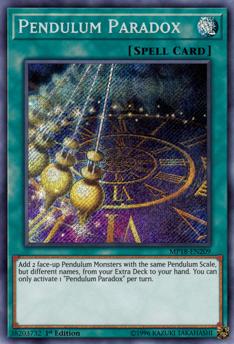 Pendulum Paradox [MP18-EN209] Secret Rare - PCA Designer Toys