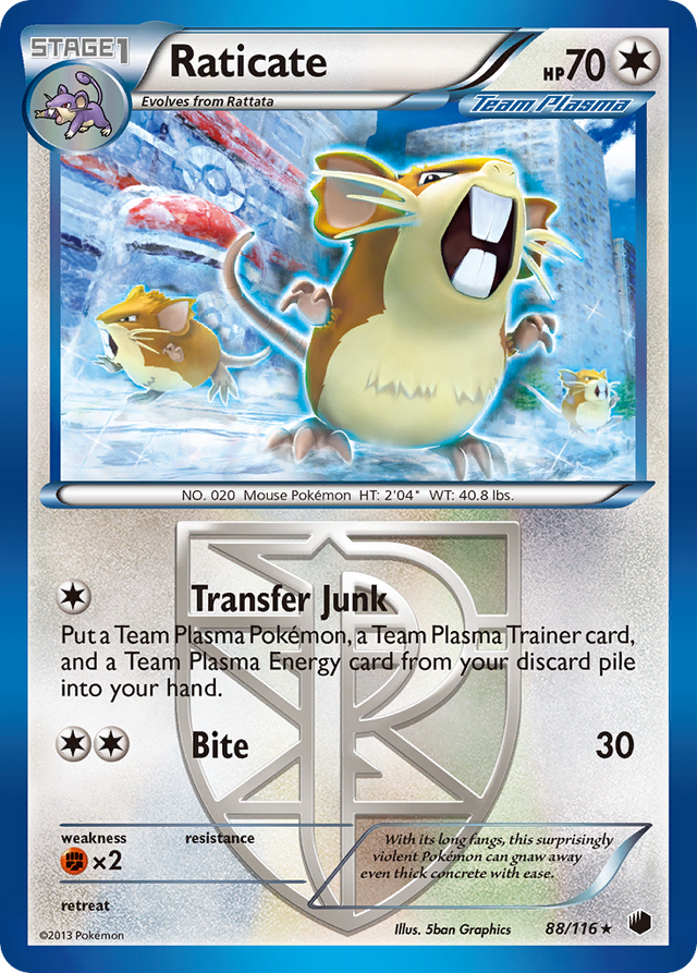 Raticate (88/116) [Black & White: Plasma Freeze] - PCA Designer Toys