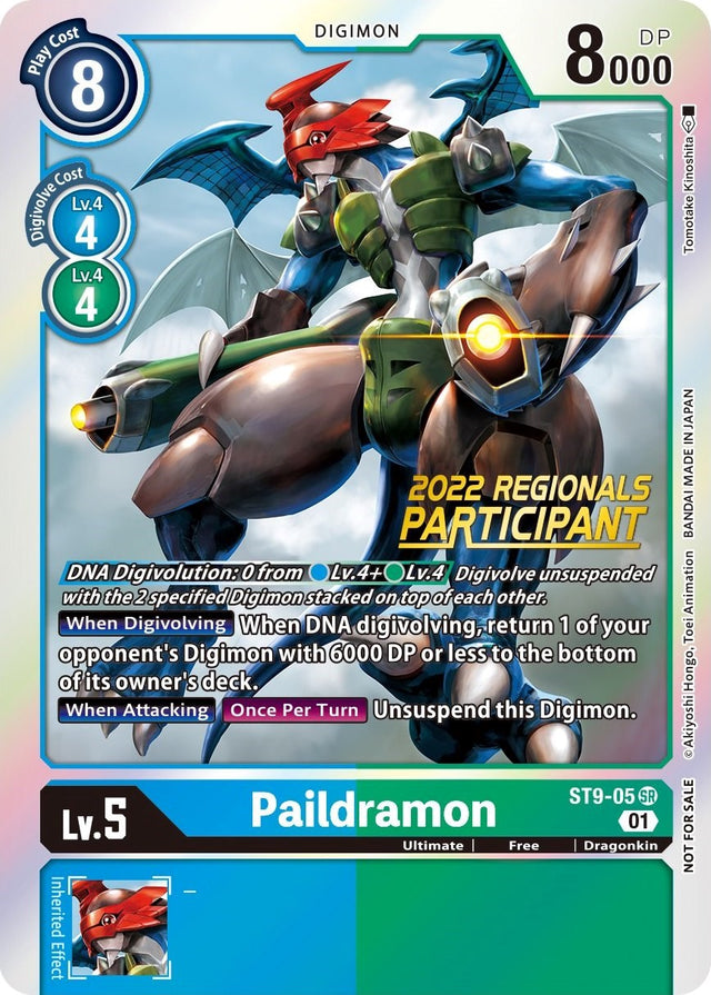 Paildramon [ST9-05] (2022 Championship Offline Regional) (Online Participant) [Starter Deck: Ultimate Ancient Dragon Promos] - PCA Designer Toys