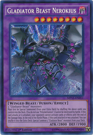 Gladiator Beast Nerokius [MP15-EN051] Secret Rare - PCA Designer Toys