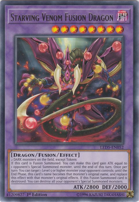 Starving Venom Fusion Dragon [LED5-EN052] Rare - PCA Designer Toys