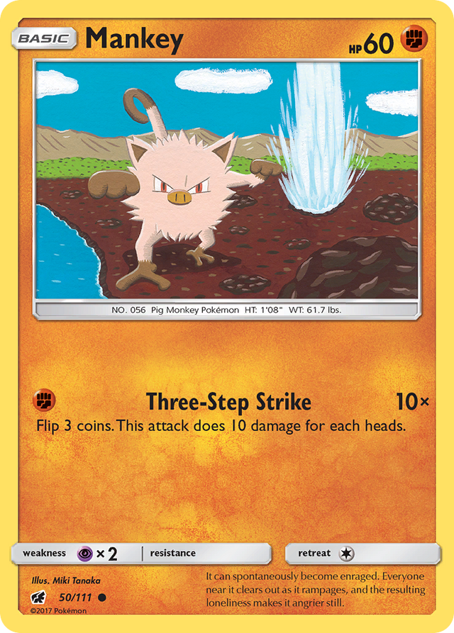 Mankey (50/111) [Sun & Moon: Crimson Invasion] - PCA Designer Toys