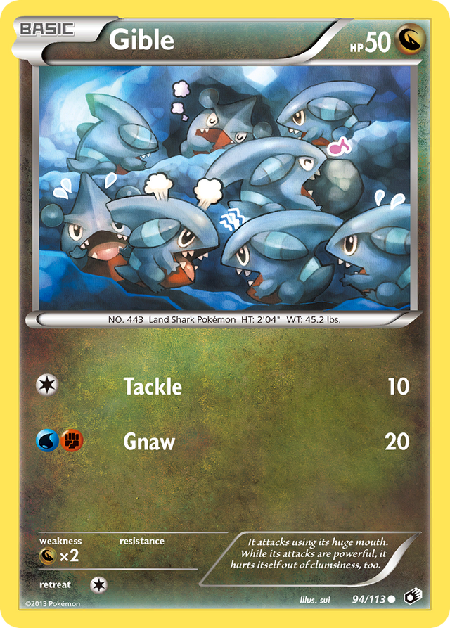 Gible (94/113) [Black & White: Legendary Treasures] - PCA Designer Toys