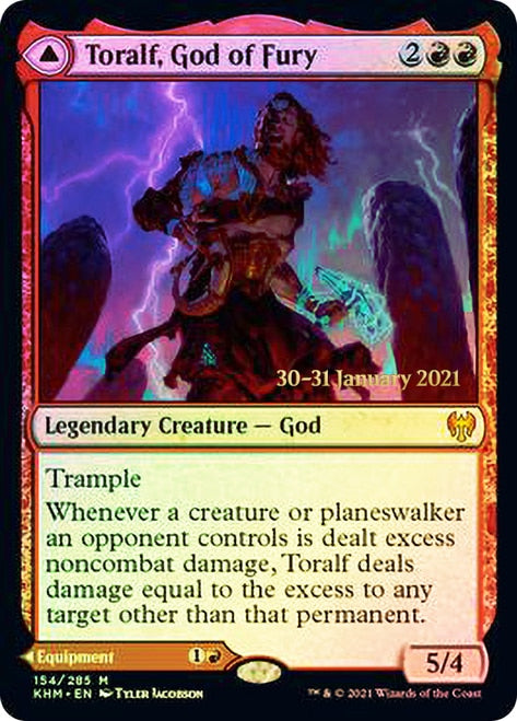 Toralf, God of Fury // Toralf's Hammer [Kaldheim Prerelease Promos] - PCA Designer Toys