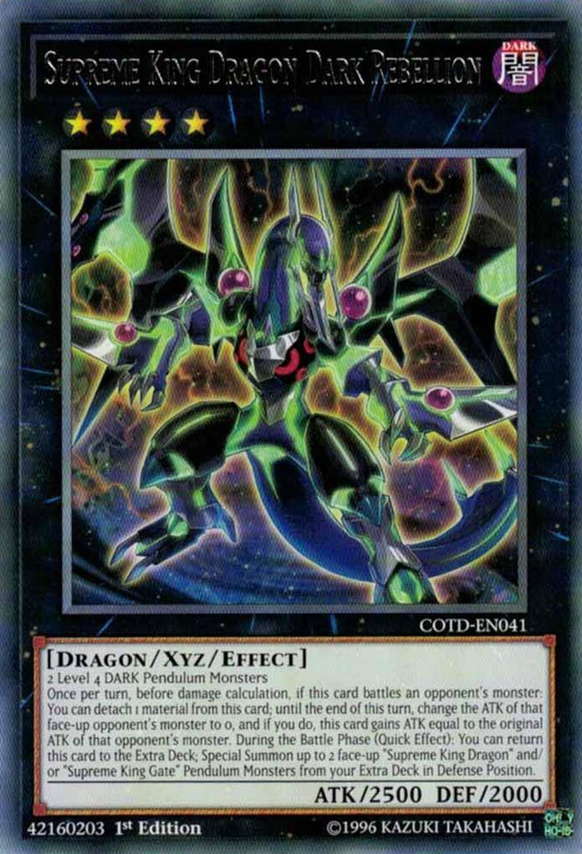 Supreme King Dragon Dark Rebellion [COTD-EN041] Rare - PCA Designer Toys