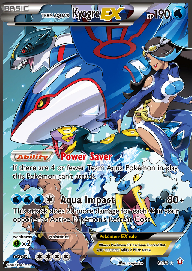 Team Aqua's Kyogre EX (6/34) [XY: Double Crisis] - PCA Designer Toys