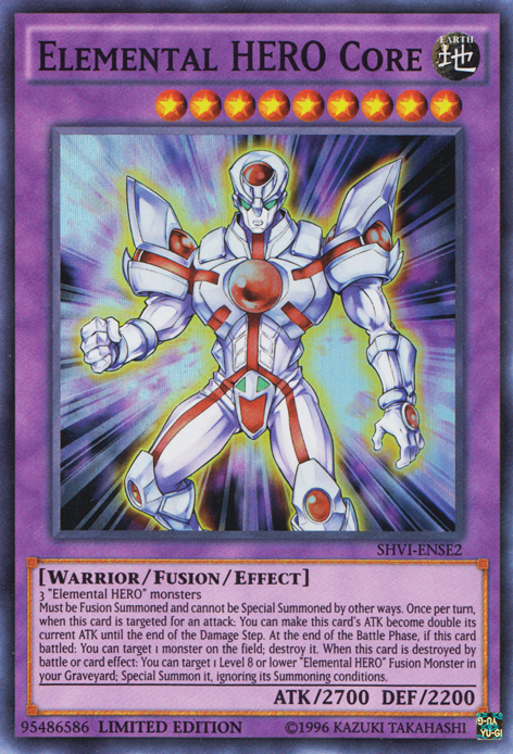 Elemental Hero Core [SHVI-ENSE2] Super Rare - PCA Designer Toys