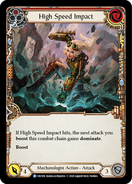High Speed Impact (Red) [CRU106] (Crucible of War)  1st Edition Rainbow Foil - PCA Designer Toys