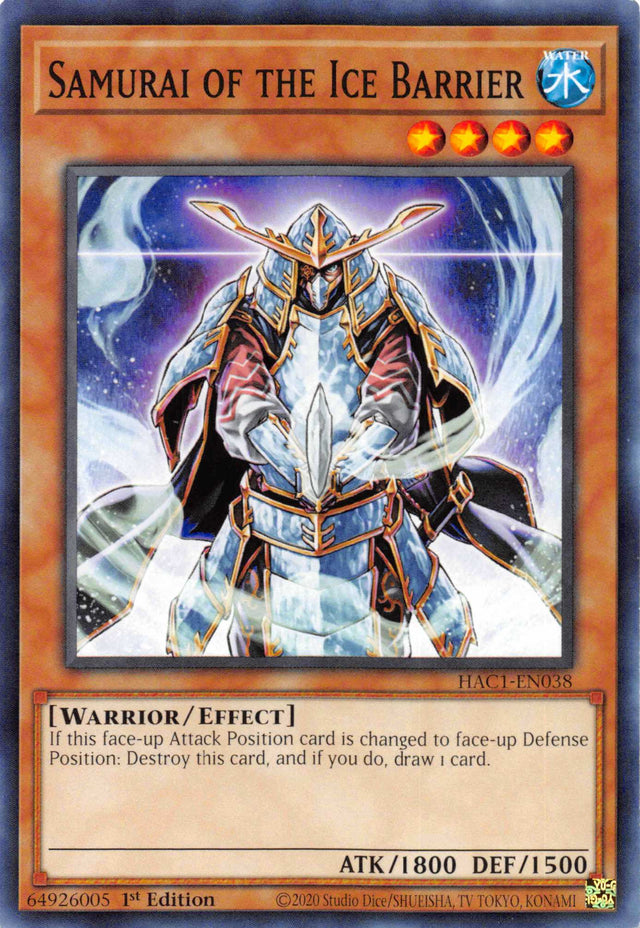 Samurai of the Ice Barrier (Duel Terminal) [HAC1-EN038] Parallel Rare - PCA Designer Toys