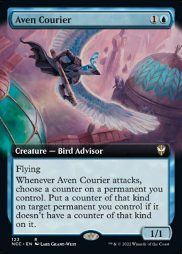 Aven Courier (Extended Art) [Streets of New Capenna Commander] - PCA Designer Toys
