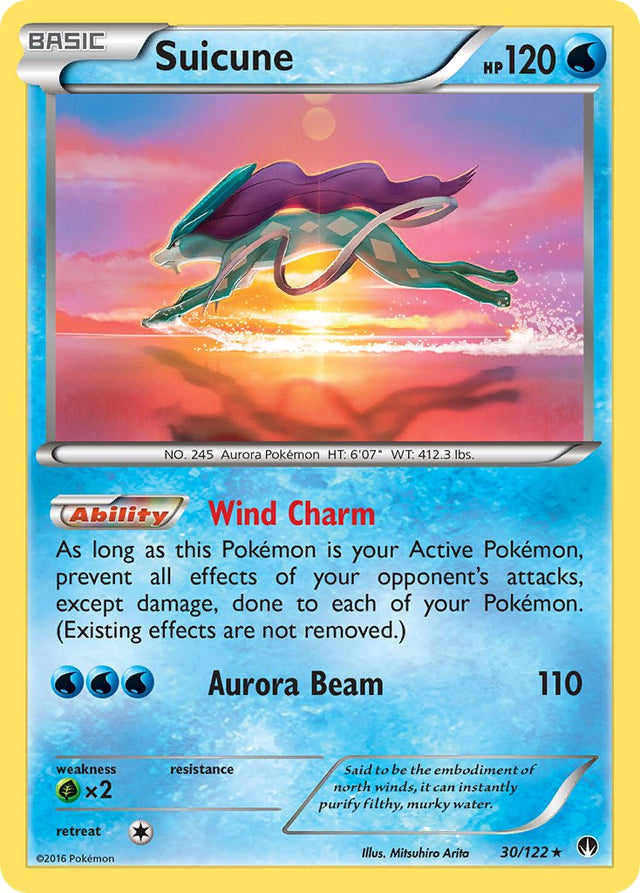 Suicune (30/122) (Cosmos Holo) (Blister Exclusive) [XY: BREAKpoint] - PCA Designer Toys