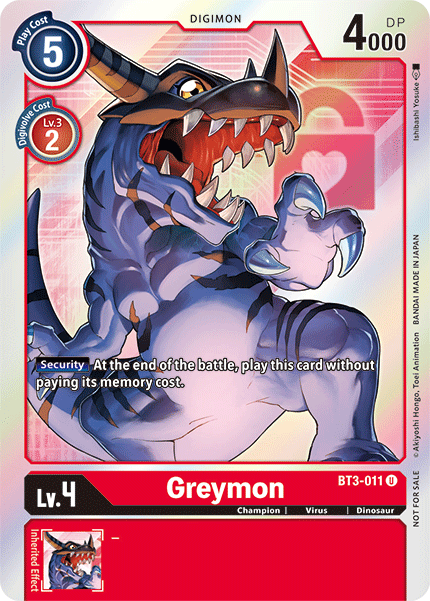 Greymon [BT3-011] (Buy-A-Box Promo) [Release Special Booster Ver.1.5 Promos]