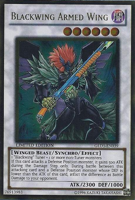 Blackwing Armed Wing [GLD3-EN039] Gold Rare - PCA Designer Toys
