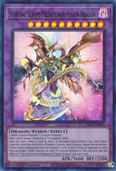 Starving Venom Predapower Fusion Dragon [DIFO-EN036] Ultra Rare - PCA Designer Toys