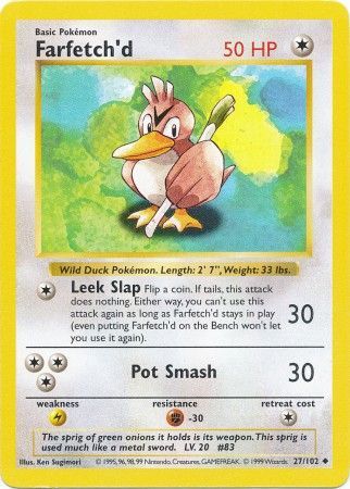 Farfetch'd (27/102) [Base Set Shadowless Unlimited] - PCA Designer Toys