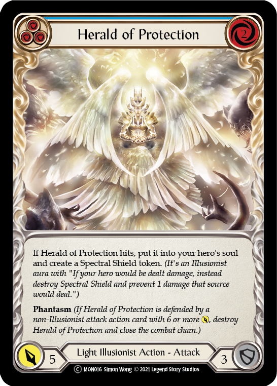 Herald of Protection (Blue) [U-MON016-RF] (Monarch Unlimited)  Unlimited Rainbow Foil - PCA Designer Toys