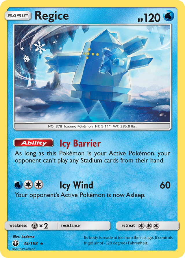 Regice (45/168) [Sun & Moon: Celestial Storm] - PCA Designer Toys