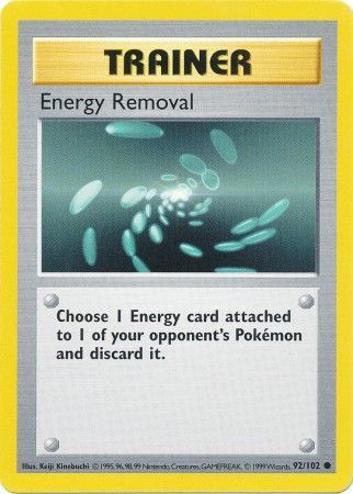 Energy Removal (92/102) [Base Set Shadowless Unlimited] - PCA Designer Toys