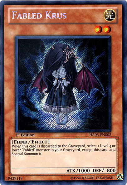 Fabled Krus [HA03-EN002] Secret Rare - PCA Designer Toys
