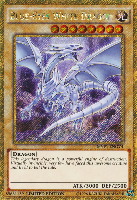 Blue-Eyes White Dragon [MVP1-ENGV4] Gold Secret Rare - PCA Designer Toys