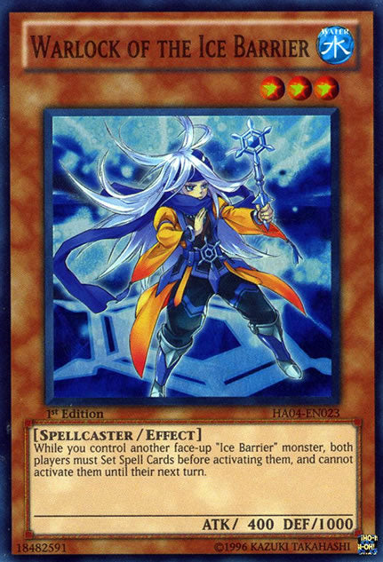 Warlock of the Ice Barrier [HA04-EN023] Super Rare - PCA Designer Toys