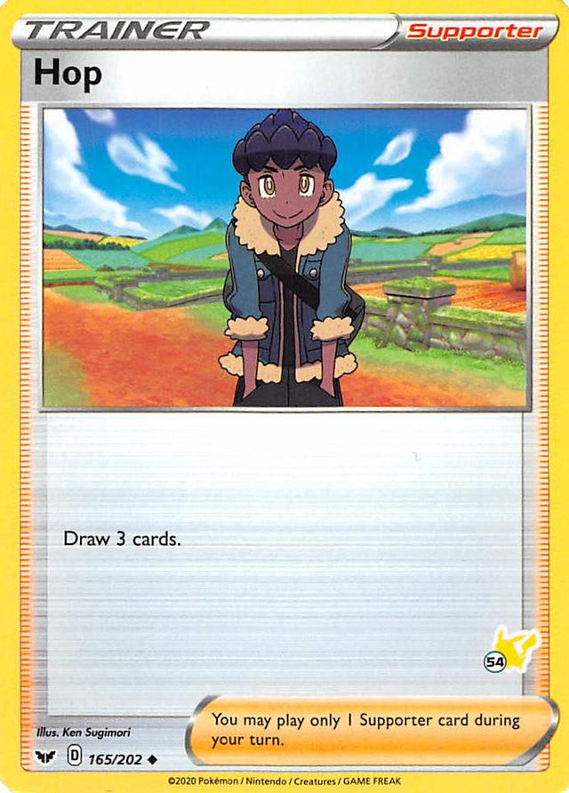 Hop (165/202) (Pikachu Stamp #54) [Battle Academy 2022]