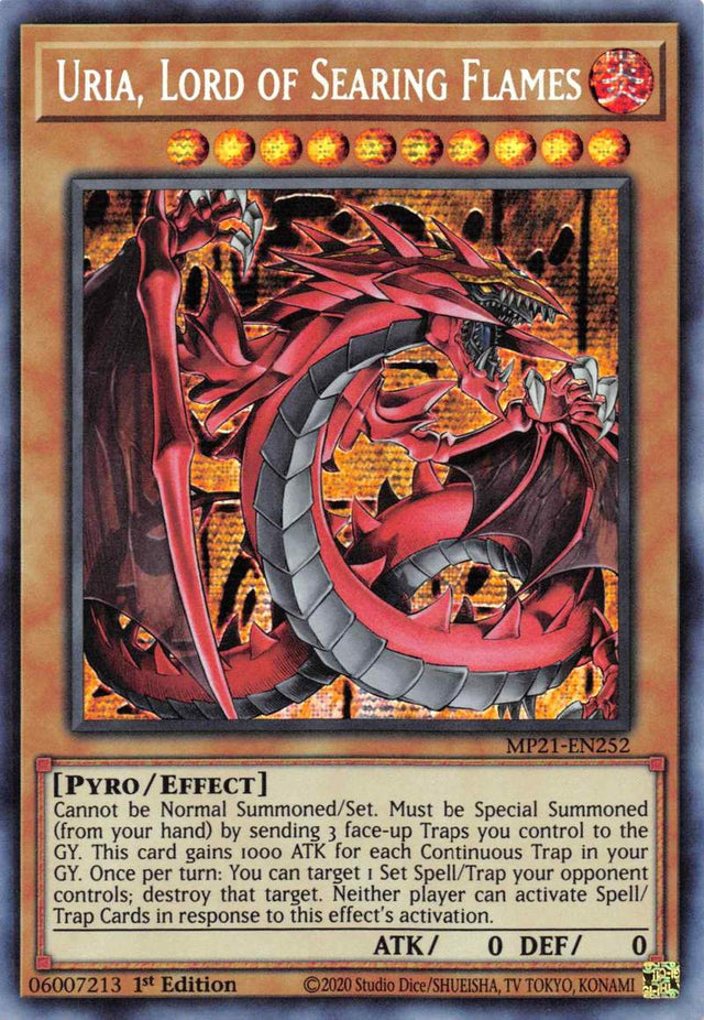 Uria, Lord of Searing Flames [MP21-EN252] Prismatic Secret Rare - PCA Designer Toys