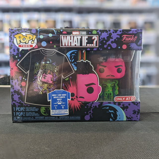 What If Killmonger Black Light Pop! And Tee Combo