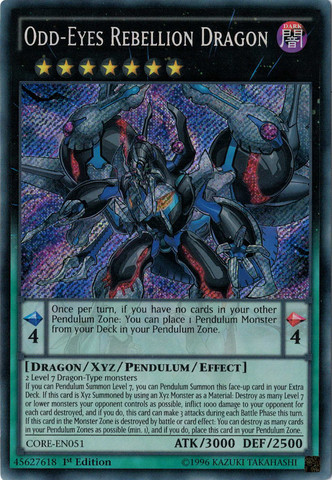 Odd-Eyes Rebellion Dragon [CORE-EN051] Secret Rare - PCA Designer Toys