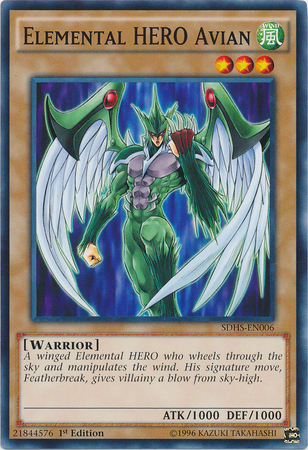 Elemental Hero Avian [SDHS-EN006] Common - PCA Designer Toys