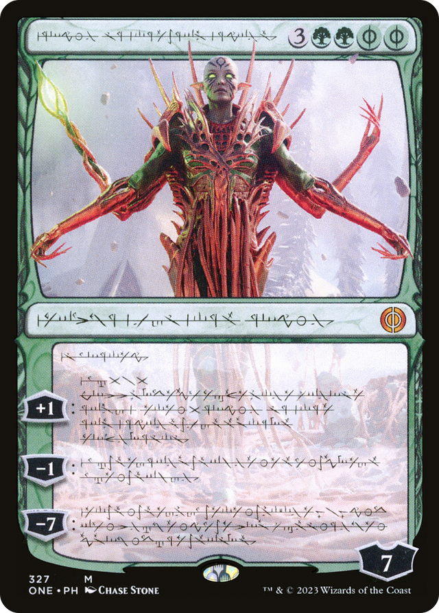 Nissa, Ascended Animist (Phyrexian) [Phyrexia: All Will Be One] - PCA Designer Toys