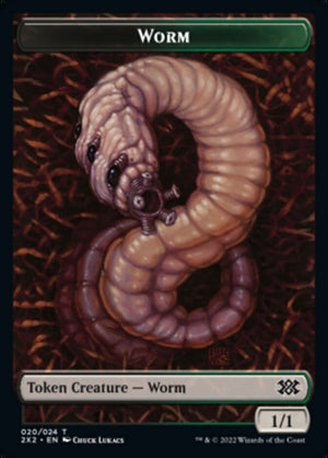 Worm // Vampire Double-sided Token [Double Masters 2022 Tokens] - PCA Designer Toys