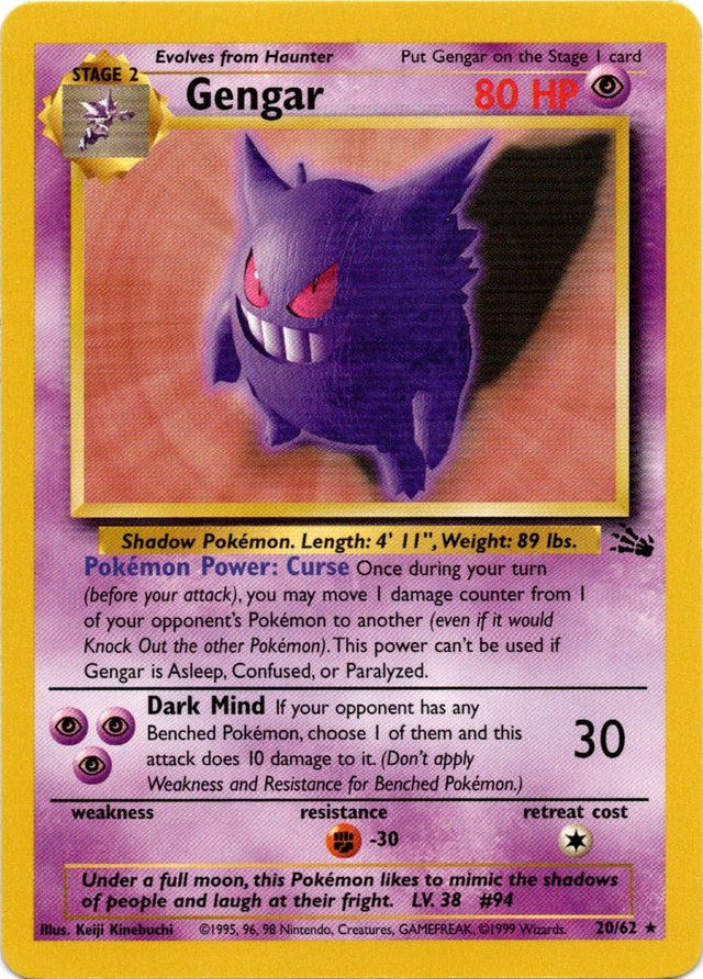 Gengar (20/62) [Fossil Unlimited] - PCA Designer Toys